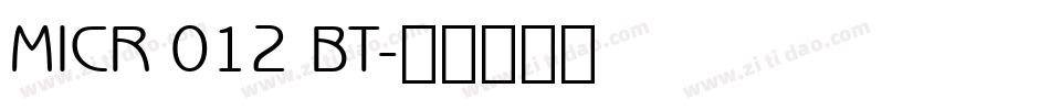 MICR 012 BT字体转换